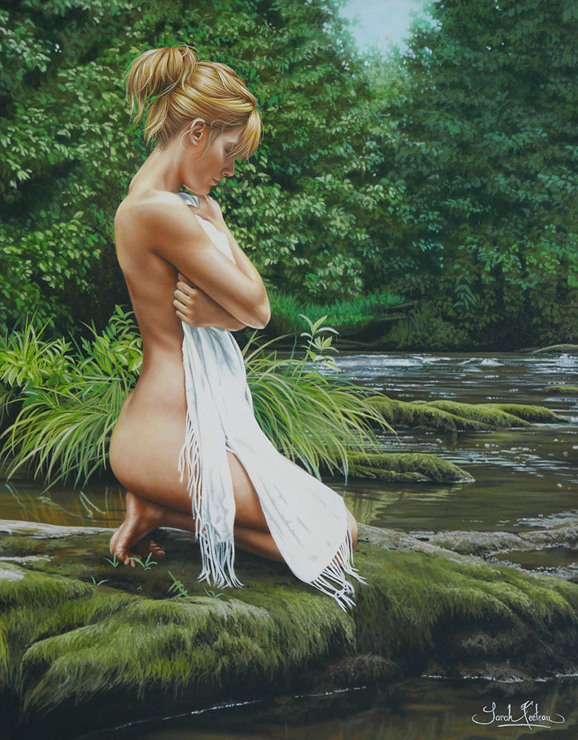 Untitled (naked women near a stream)